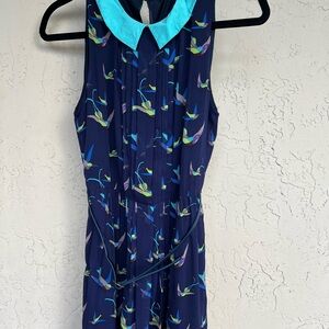 Zara Navy Kids One Piece with Turquoise Collar